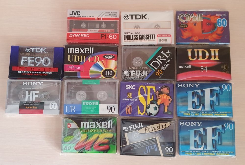 Аудиокассеты SONY, FUJI, TDK, Maxell,JVC, SKC.
