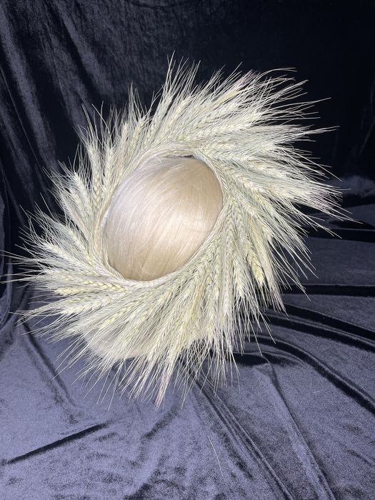 Вінок віночок український жовто синій блакитний колосками голову