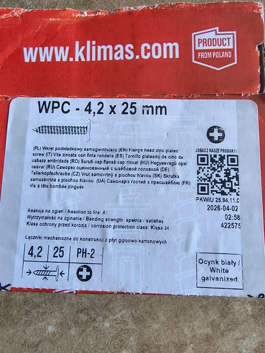 Wkręty samogwintujące 4,2 x 25 mm