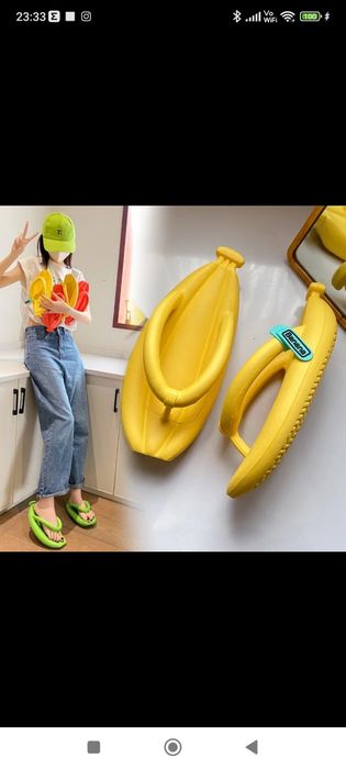 Hit slippers klapki r. 39 Banana gruba podeszwa