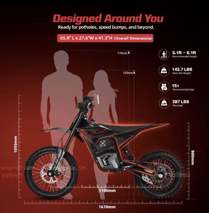 Mota elétrica E-Bike 95 km de autonomia e 8,2 cv