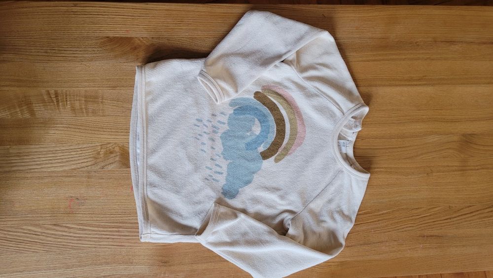 Bluza frotte H&M exclusive stan idealny 98 tęcza