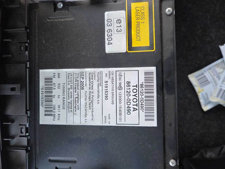 Oryginalne radio Toyota Yaris Generacja 2