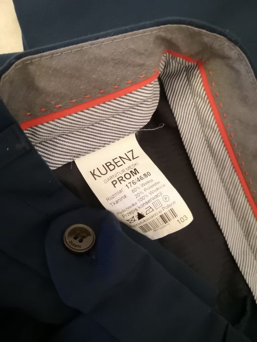 Garnitur Kubenz granatowy, Slim