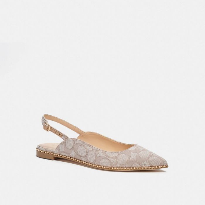 туфли балетки Coach Slingback Ballerina Flats in Signature Jacquard