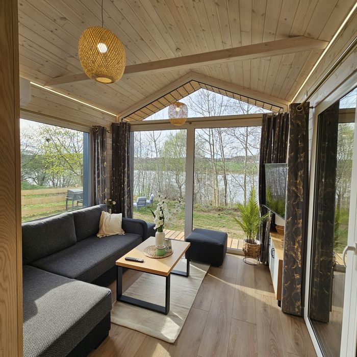 Dom 70m² mobilny na kołach  Wyposażony Nowy  + taras z jacuzzi