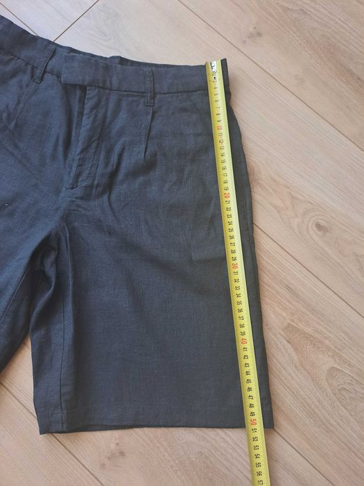 Bermudy H&M jak nowe, czarne, dobry skład: wiskoza i len