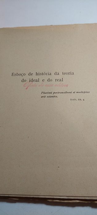 Esboço de História da Teoria do Ideal e do Real - Arthur Schopenhauer