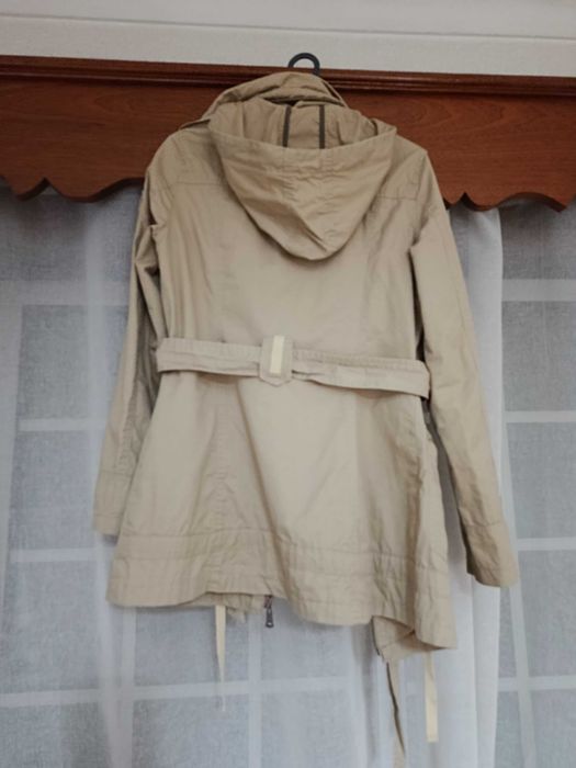 Parka bege Uscita Jeans com capuz e cinto, tam S