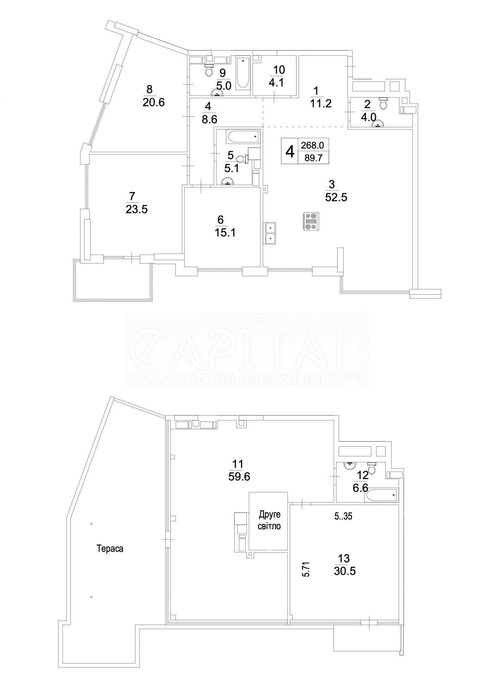 Багатокімнатна квартира за адресою бульвар Дружби Народів (площа 268 м²) - Atlanta.ua - фото 14