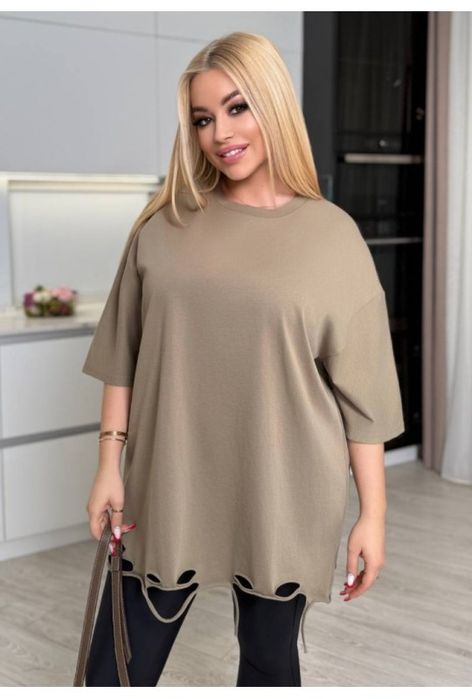 Розпродаж!Оверсайз футболка рвана 46-48р 48-50р L, XL XXL