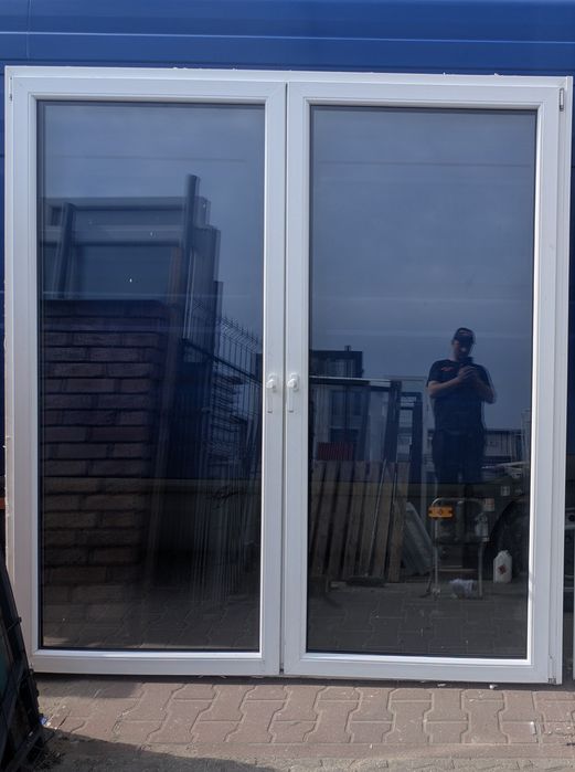 KR HAUS drzwi 221x239 tarasowe białe używane okna drzwi POZNAŃ