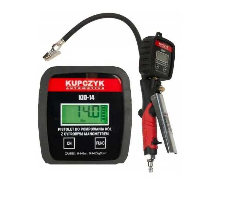 Pistolet do pompowania kół manometr cyfrowy 0-14 bar Kupczyk