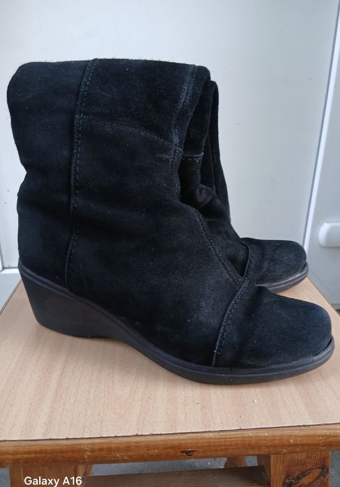 Сапожки замшеві,натуральні,ботфоиди 37р.