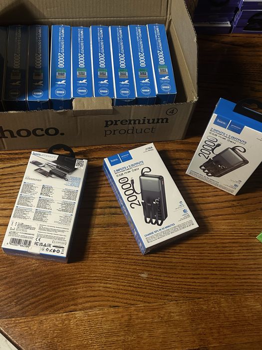 Павербанк - HOCO J156A 20000mAh 22.5W PD/QC 4 cables Black