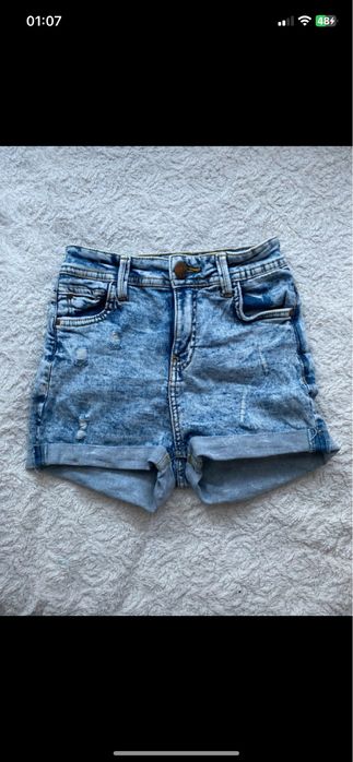 Spodenki szorty niebieskie jasnoniebieskie Bershka 32 XXS 0