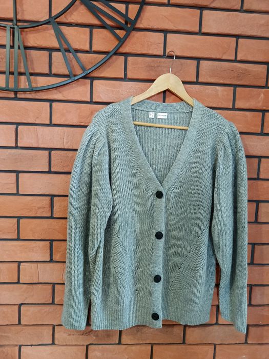 Piękny szary sweter, kardigan, rozm.48/50
