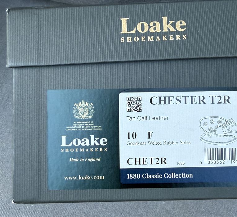 Nowe Loake Chester Tan Brogsy 10 F (F-regular) skòra