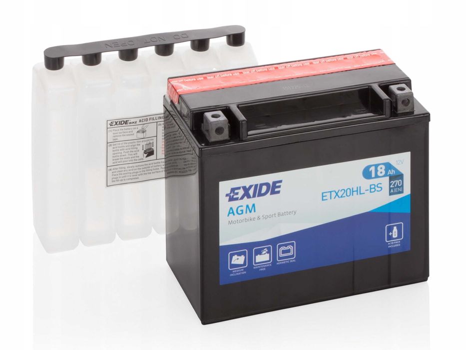 Akumulator EXIDE AGM ETX20HL-BS YTX20HL FTX20HL12V 18Ah 270A P+