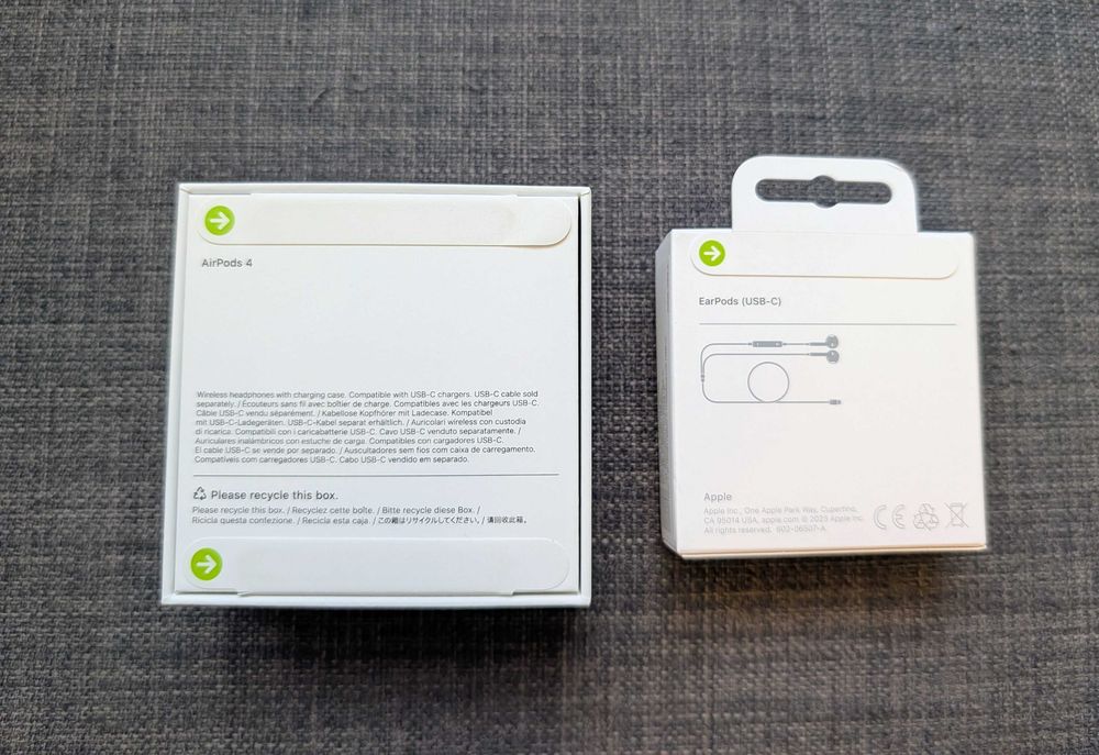 Apple AirPods 4 novos + oferta de EarPods USB C
