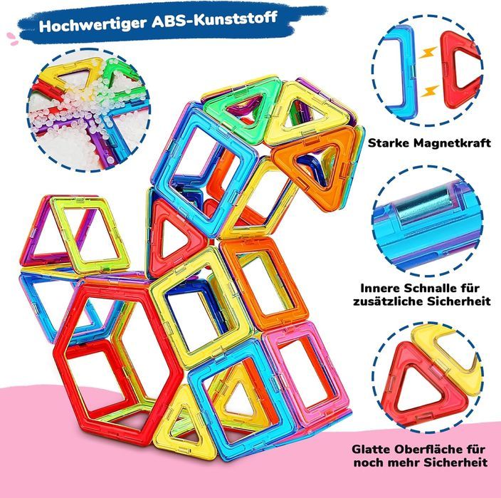 Magnetic Building Blocks - STEM ABS Set - 48 pcs, 3+