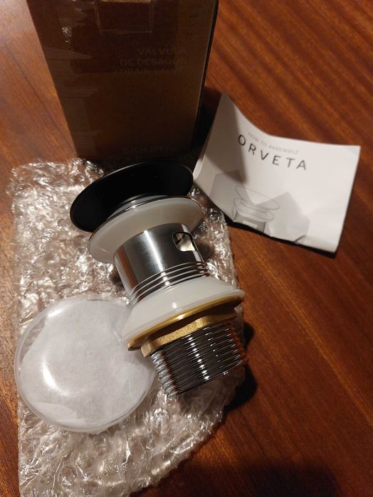 Válvula clic-clac com transbordo - preto mate - Sklum