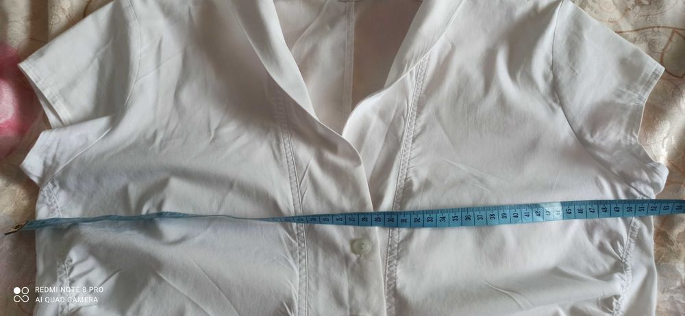 Bluzka elegancka 42, koszula biała satyna atłas