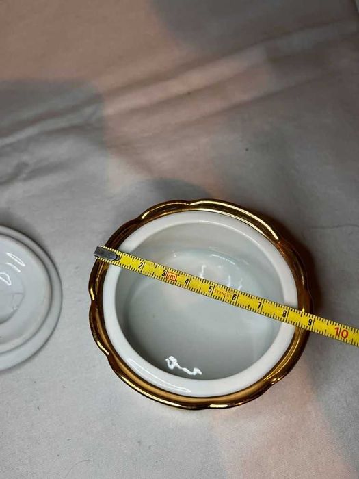 Pote decorativo em porcelana portuguesa DecoPorce com tampa