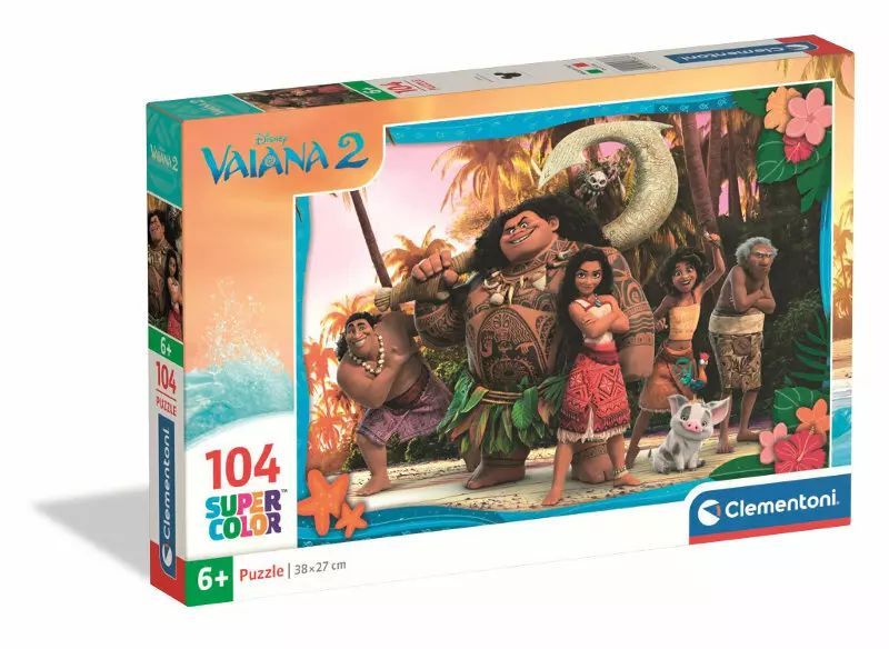 Puzzle 104el. Super Kolor - Vaiana 2. Clementoni. Nowy Produkt