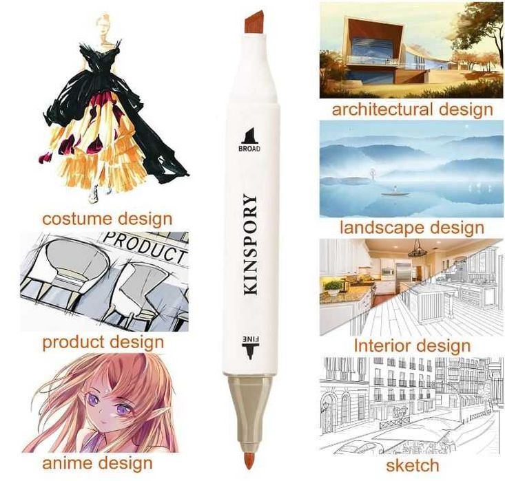 Zestaw 80 markerów podwójnych w walizce KINSPORY