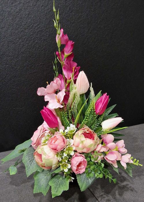 Komplet kompozycji kwiatowych na grób stroik wkład do wazonu WG37