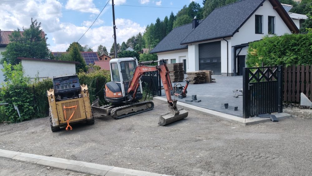 Układanie kostki brukowej granitowej Wolne terminy !  usługi Mini kopa