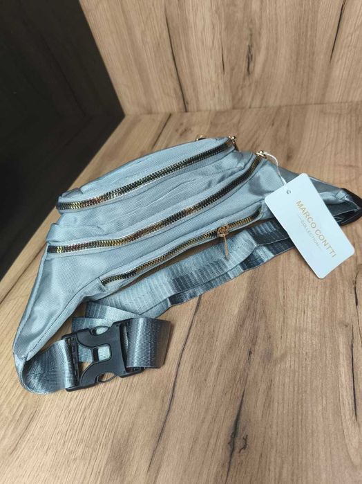 Nerka damska nowa duża pojemna Marco Contti modna szara torebka