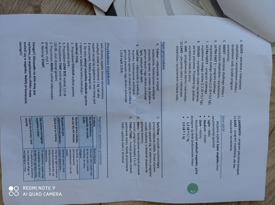 Maszynka do wypieku chleba