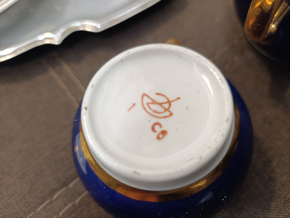 Чайний сервіз СССР Довбиш, Кобальт, перший гатунок