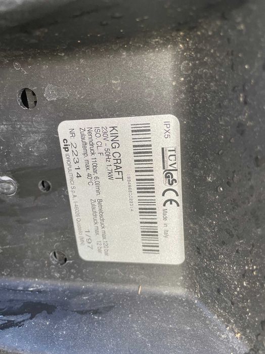 Мийка високого тиску King Craft Італія