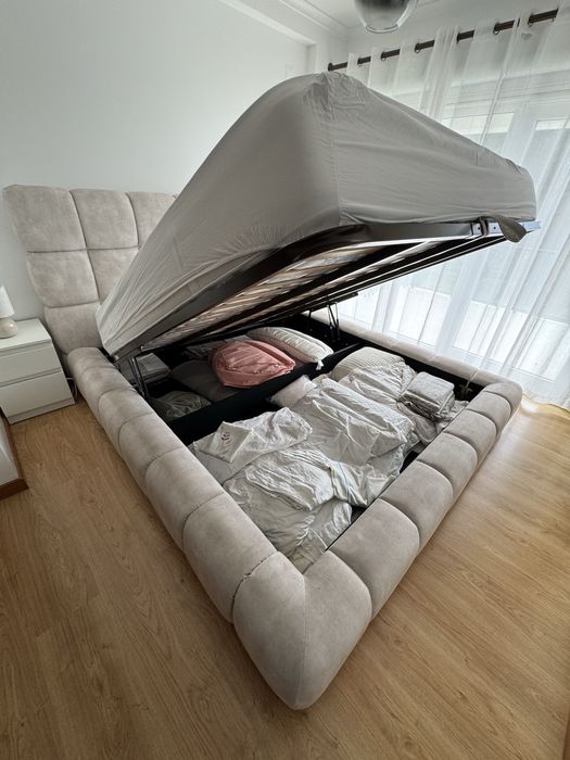 Cama Elite 180x200  com estrado elevatorio + colchão molas ensacadas