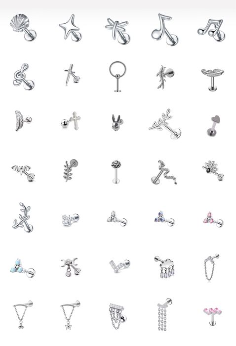 Титановий пірсинг лабрет! пірсинг в хрящ кластер