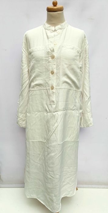 Sukienka Długa H&M Biała L 40 Prosta Elegancka