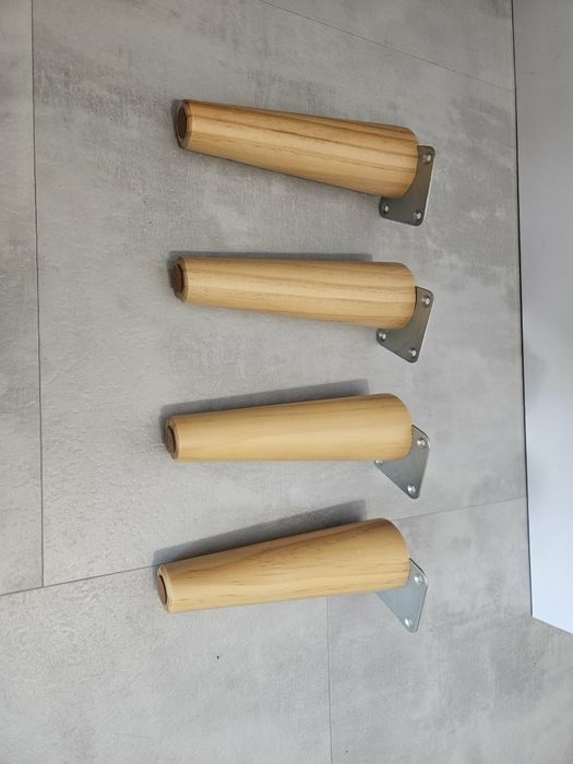 Komplet 4 nóg drewnianych IKEA | 20 cm | ZESTAW MONTAŻOWY (ŚRUBY) | Stan BDB