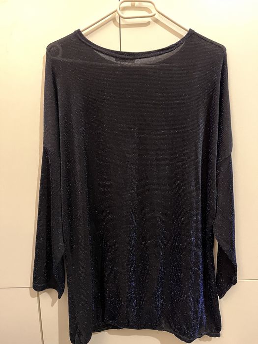 Nowa granatowa bluzka z brokatem