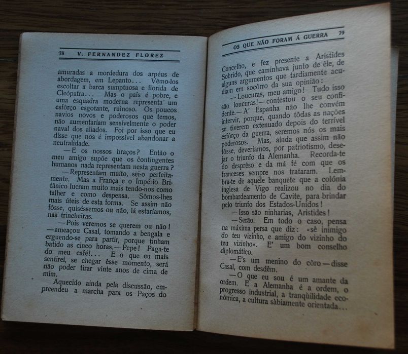 Os Que Não Foram Á Guerra de W. Fernandez Florez - 1ª Edição Ano 1930