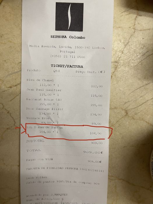 Yves Saint Laurent Y EDP 100ml | Novo | Com Talão | Original