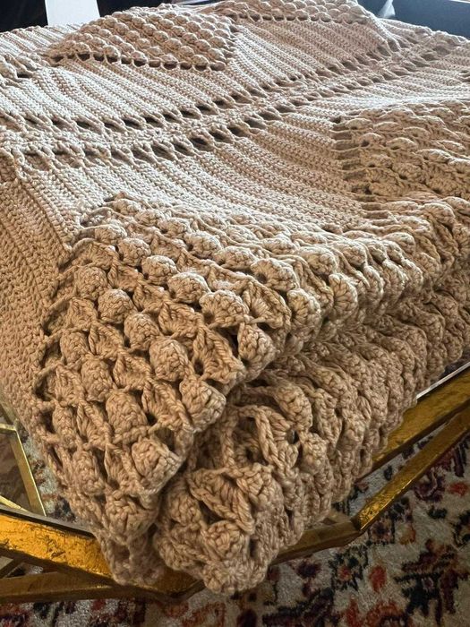 Colcha de Crochet feita à mão