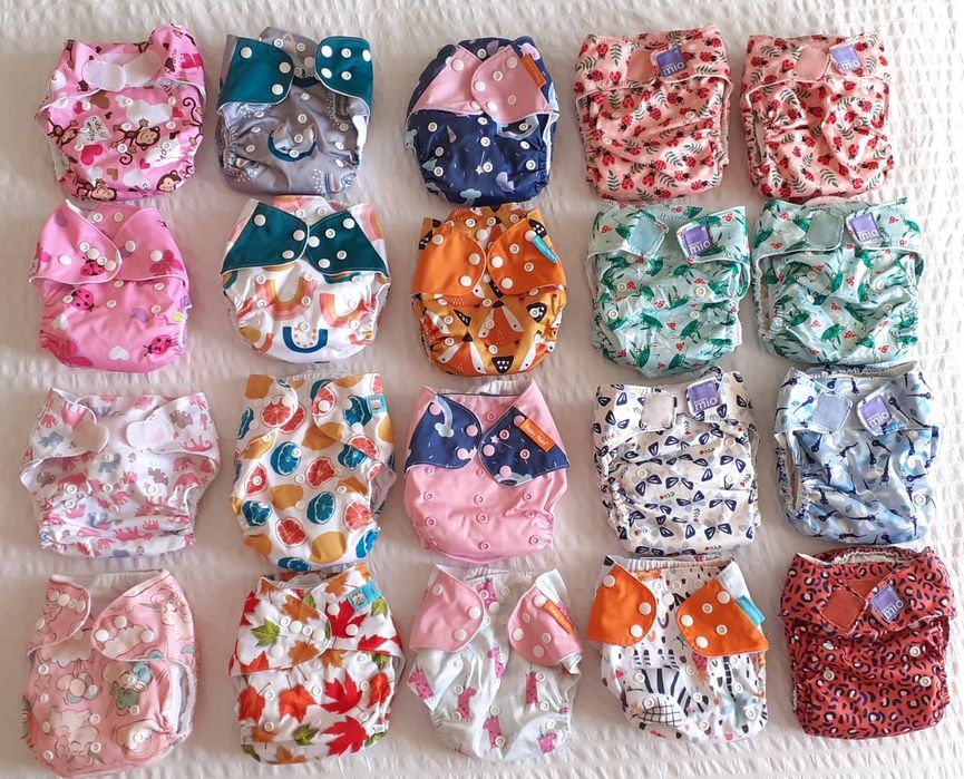 Fraldas reutilizáveis Bambino Mio, Alva Baby, Happy Flute +absorventes