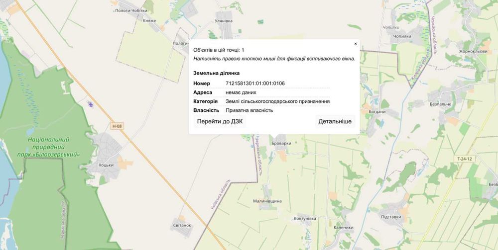 Земельна ділянка 0,0682га, КН 7121581301:01:001:0106, Черкаська обл