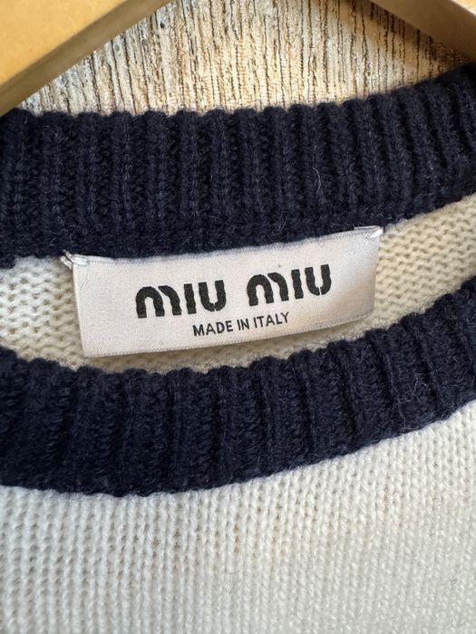 Шикарний кашеміровий светр з круглим вирізом miu miu club , оригінал