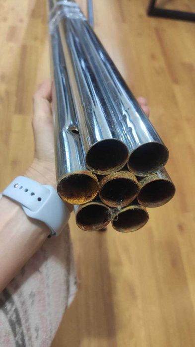 Труби металеві хромовані 2,5см, труба хром для стійок для одягу