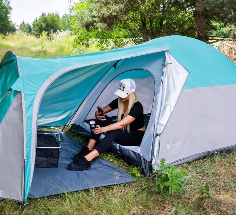 Namiot 3 Osobowy Przedsionek Wodoodporny Duży Turystyczny Kempingowy