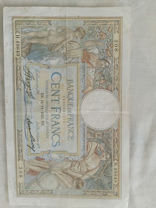 Cent Francs-1935- estado completo , ainda que com  com uso visivel